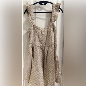 Madewell Linen Blend Ruffle Strap Midi Dress Size L
